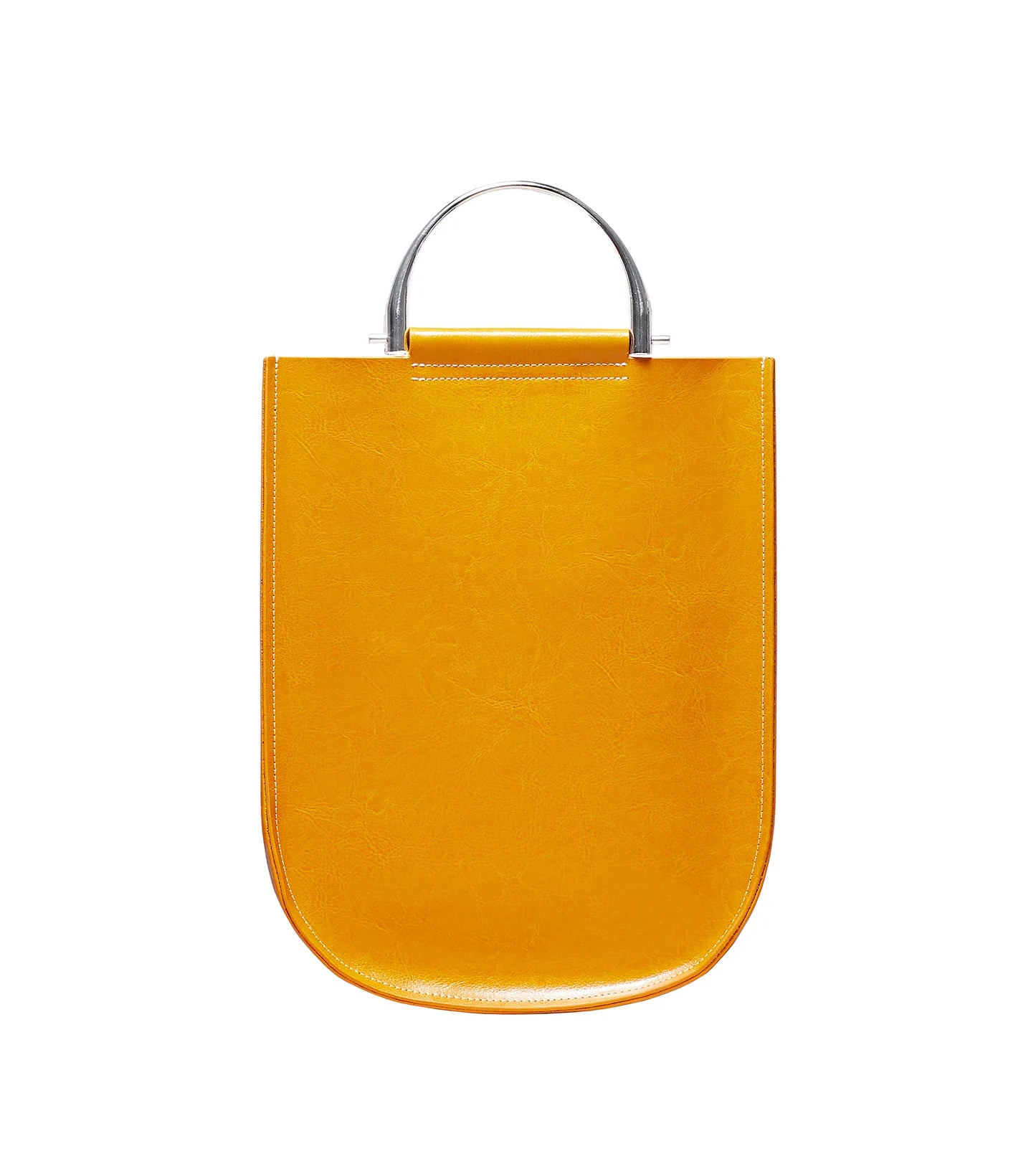 Soft Leather Tote Amber Gold - Silver Handle
