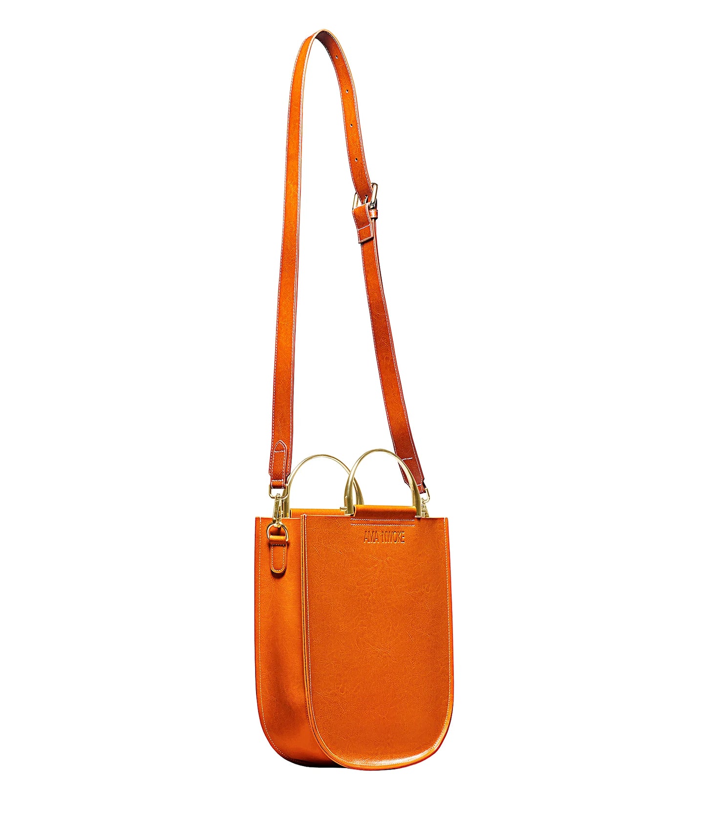 Soft Leather Tote Cognac Brown