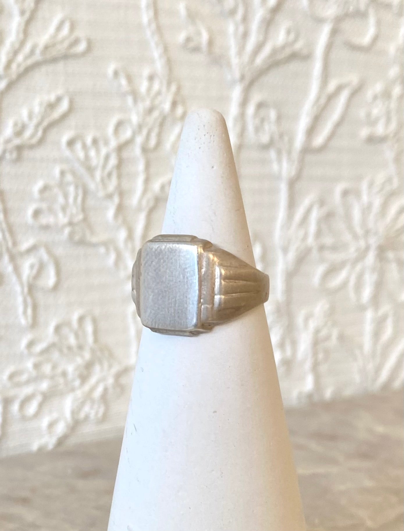 Solid Silver Square Signet Ring - Matte Polish
