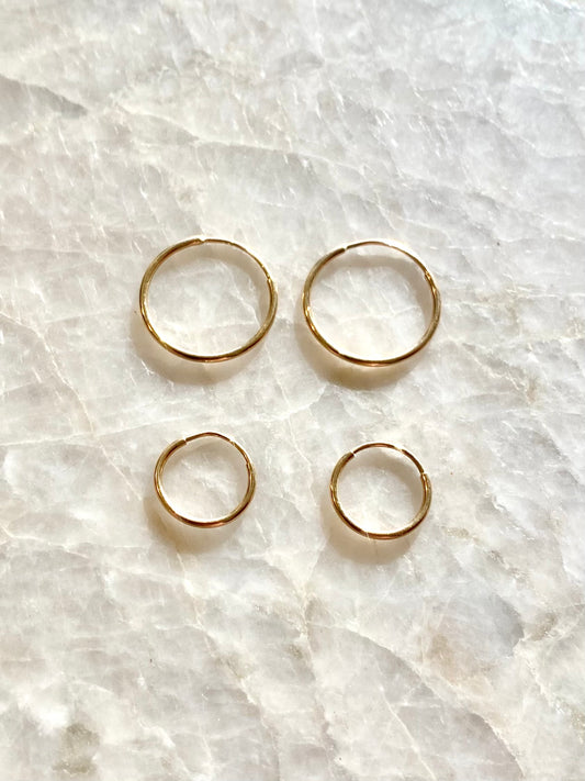 Dunia Jewelry 14k Solid Gold Endless Hoops