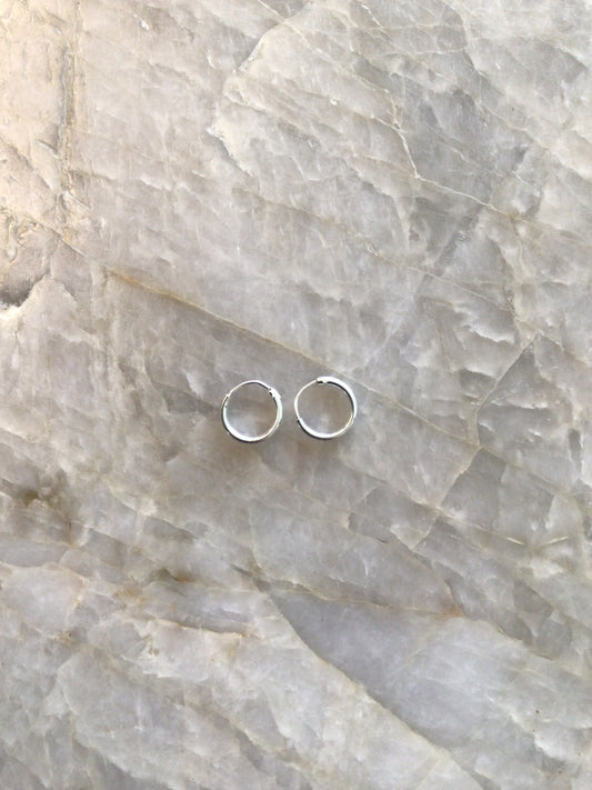 Solid Sterling Silver Endless Hoops 10mm