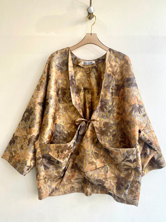 MXH Carmel Flower Brocade Vintage Deadstock Fabric Chore Jacket