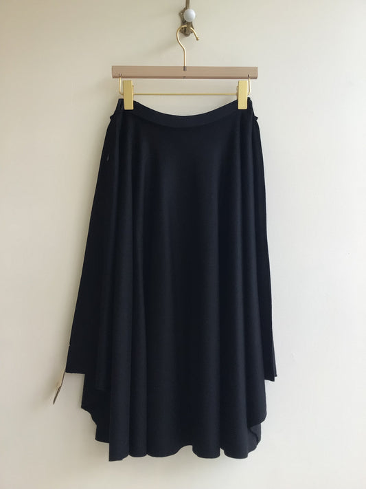 Black Wool Squared Skirt