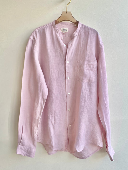 Hartford Pink Linen Button Up Blouse | Designer Vintage