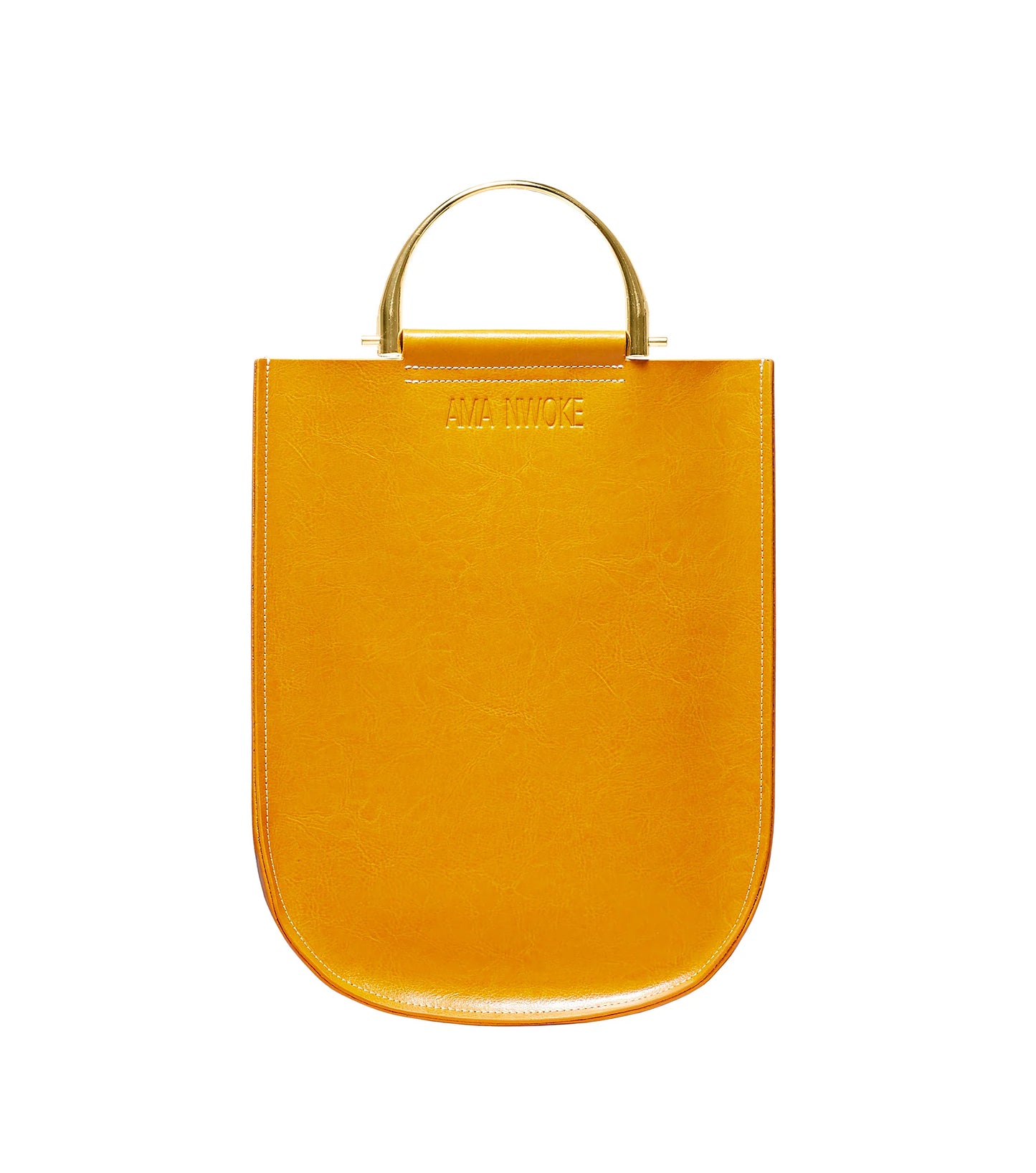 Soft Leather Tote Golden Yellow- Gold Handle