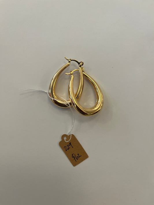18K Gold Filled Puffy Oval Hoops