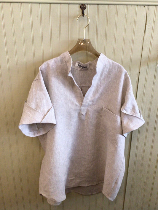 MXH Pocket Front Shirt with Draped Sleeves