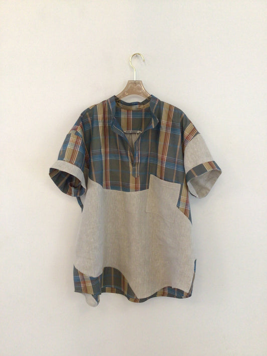 Wave Shirt Linen + Plaid Deadstock Shirt