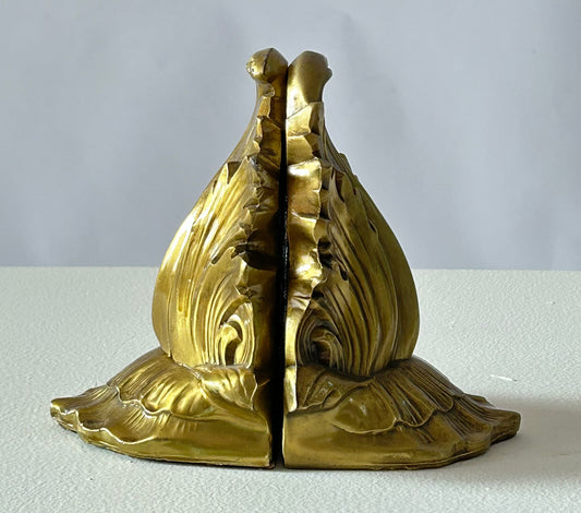 Brass Flame Bookends